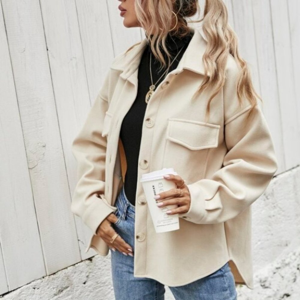 CASUAL DOLLZ Flap Pocket High Low Hem Coat - Picture 6 of 11